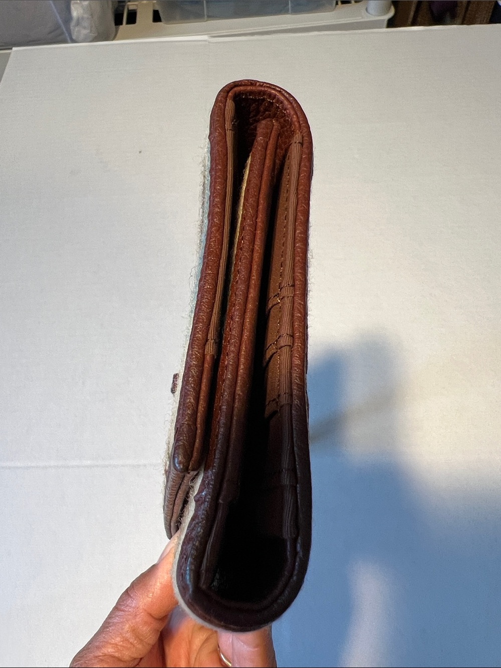Pendleton Southwestern Wyeth Trail Wristlet Jacquard Wool Brown leather Trim - Picture 10 of 14